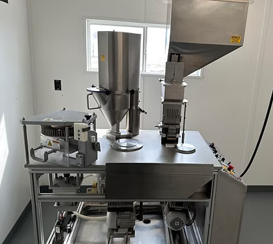 Industrial machine setup in a laboratory setting