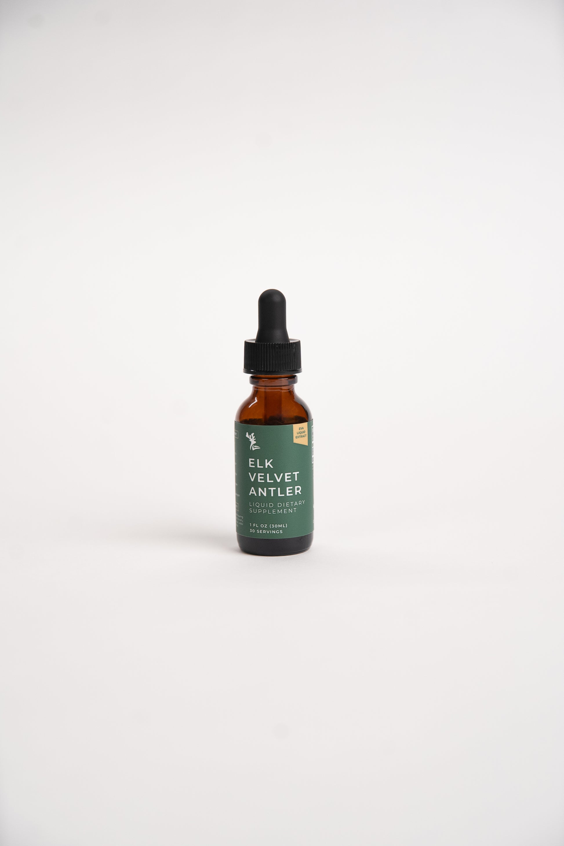 Elk Velvet Antler Liquid Dietary Supplement white box on a white background, front view