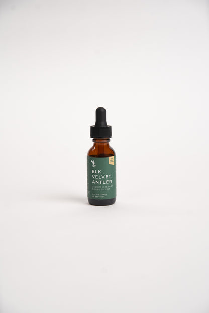 Elk Velvet Antler Liquid Dietary Supplement white box on a white background, front view